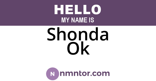 Shonda Ok