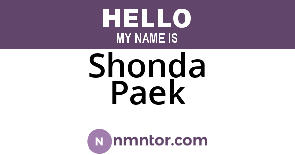 Shonda Paek