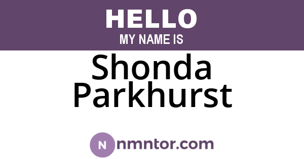 Shonda Parkhurst