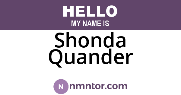 Shonda Quander