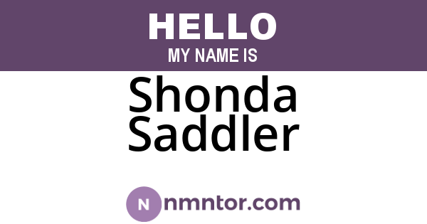 Shonda Saddler