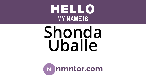 Shonda Uballe