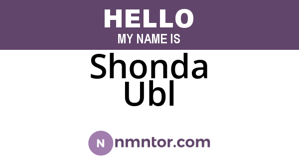 Shonda Ubl
