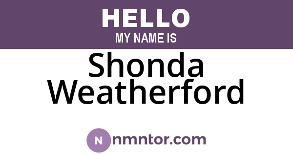Shonda Weatherford