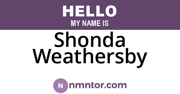 Shonda Weathersby