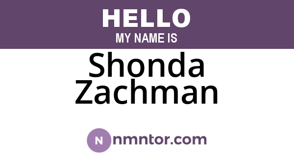Shonda Zachman