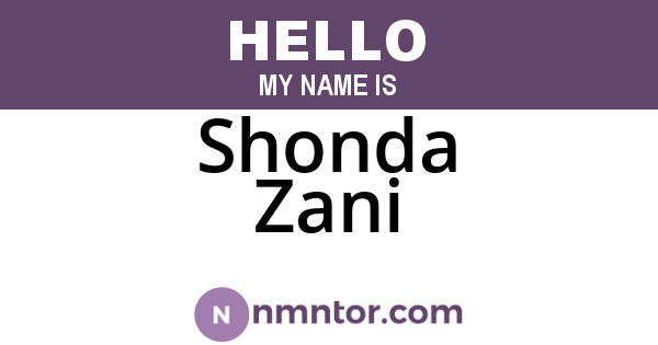 Shonda Zani