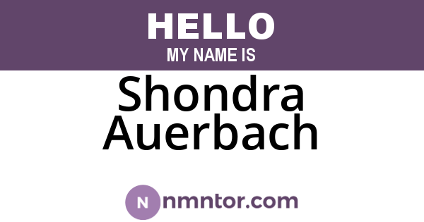 Shondra Auerbach
