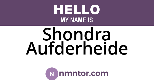 Shondra Aufderheide