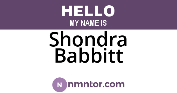 Shondra Babbitt
