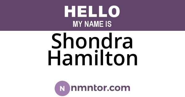 Shondra Hamilton