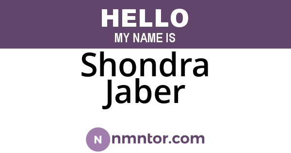 Shondra Jaber