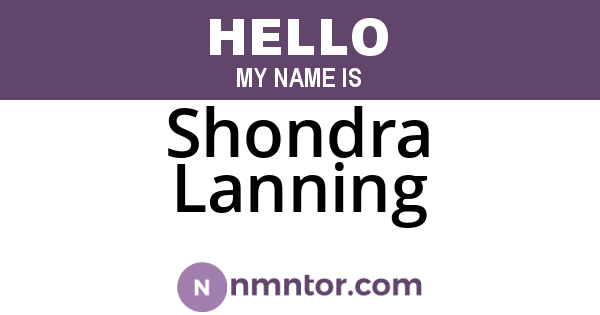 Shondra Lanning