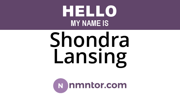 Shondra Lansing
