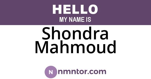 Shondra Mahmoud
