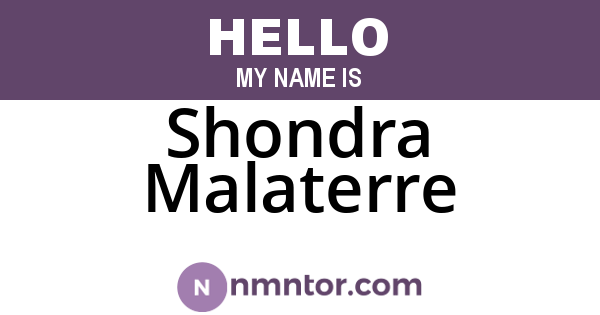 Shondra Malaterre
