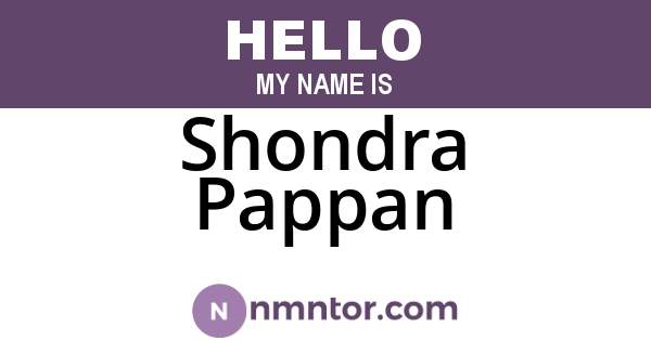 Shondra Pappan