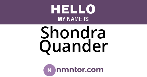 Shondra Quander