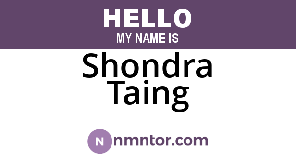 Shondra Taing