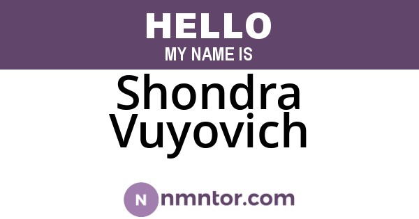 Shondra Vuyovich