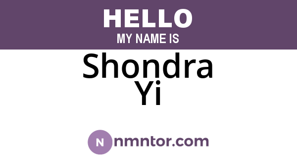 Shondra Yi