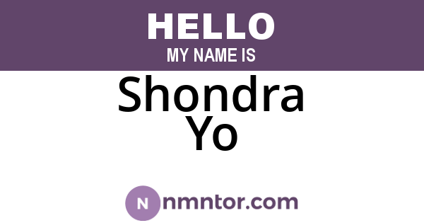Shondra Yo