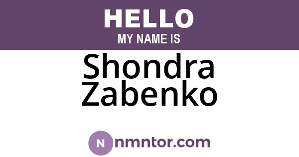 Shondra Zabenko