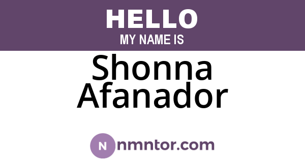 Shonna Afanador