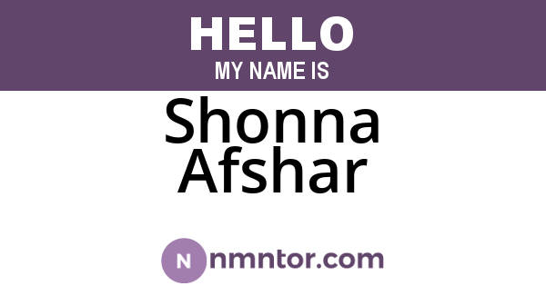 Shonna Afshar