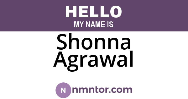 Shonna Agrawal