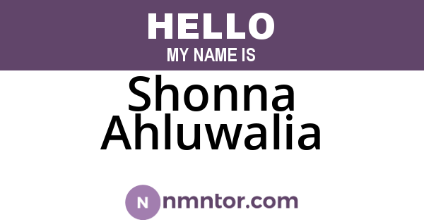 Shonna Ahluwalia