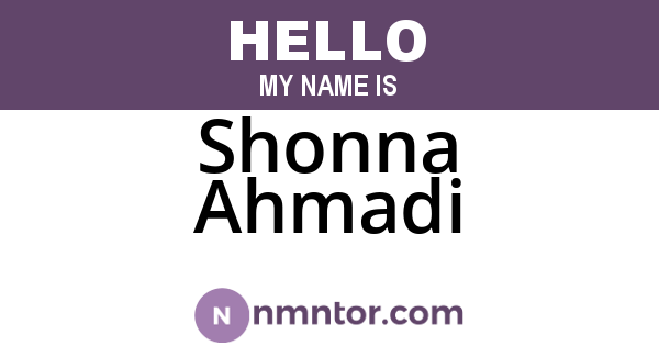 Shonna Ahmadi