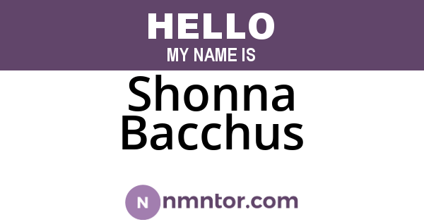Shonna Bacchus