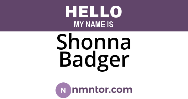Shonna Badger