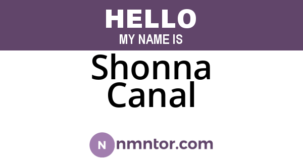 Shonna Canal