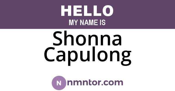 Shonna Capulong