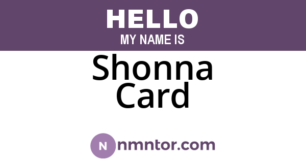 Shonna Card
