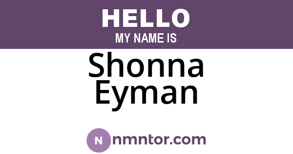 Shonna Eyman