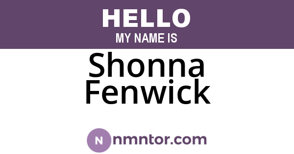Shonna Fenwick