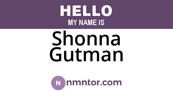 Shonna Gutman