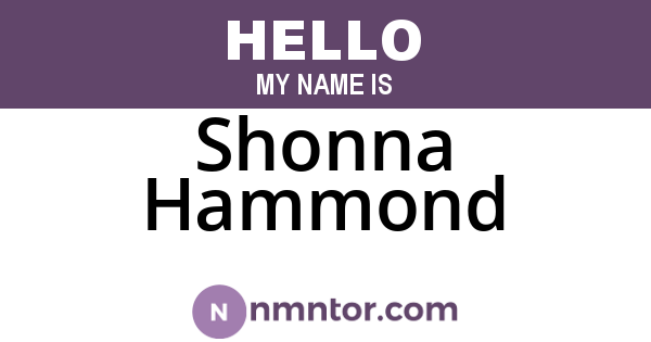 Shonna Hammond