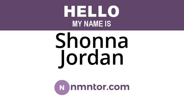 Shonna Jordan