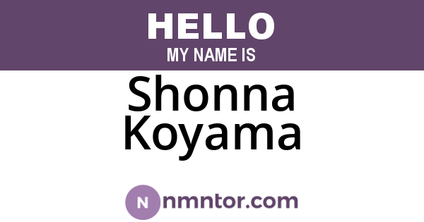 Shonna Koyama