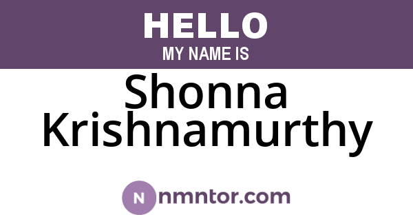 Shonna Krishnamurthy