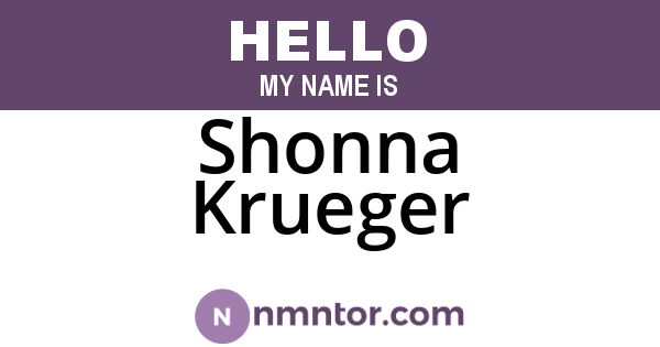Shonna Krueger
