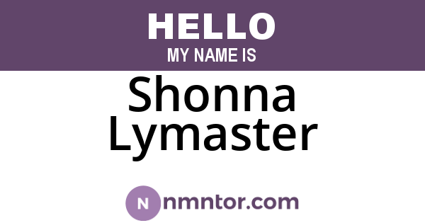 Shonna Lymaster