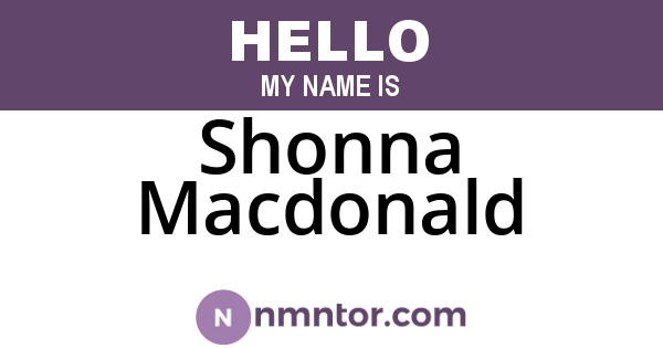 Shonna Macdonald