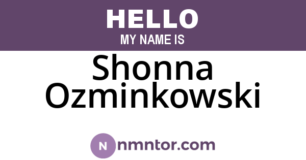 Shonna Ozminkowski