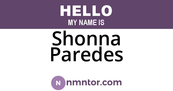 Shonna Paredes