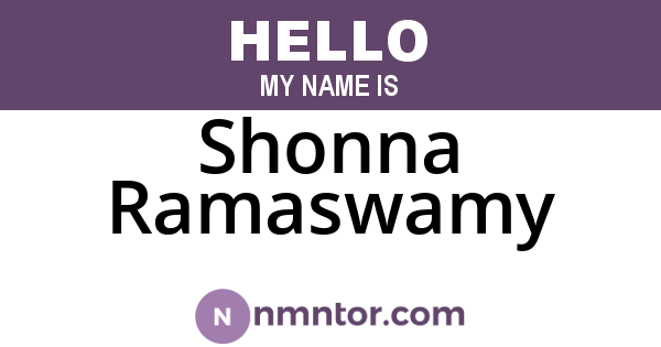 Shonna Ramaswamy